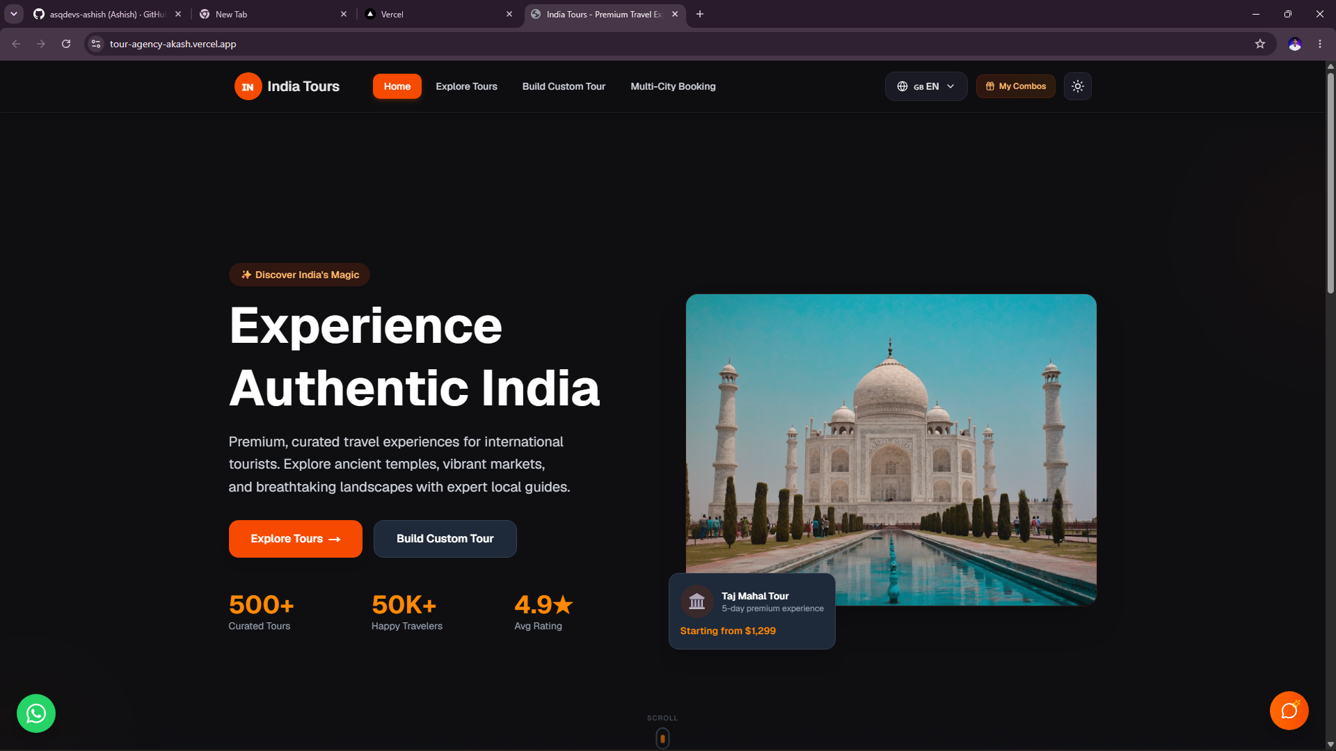 India Tours — Web App by A² Devs