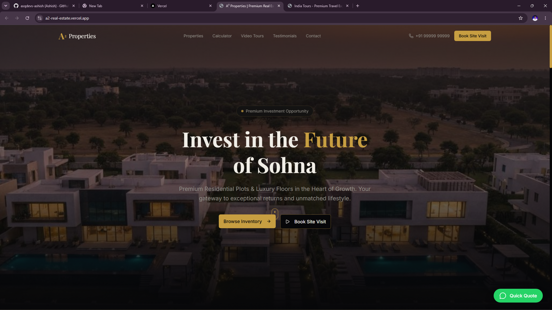A² Properties (Real Estate Website) — screenshot